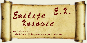 Emilije Kosović vizit kartica